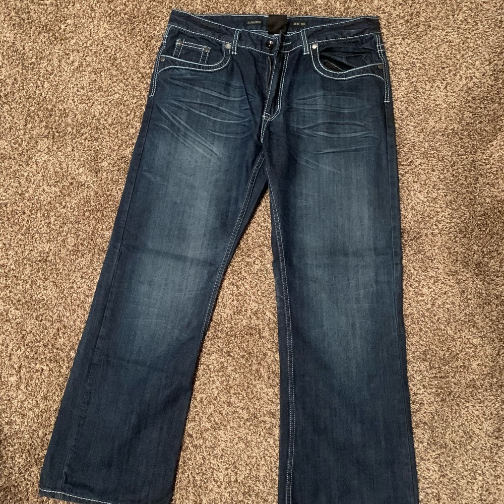 Helix relaxed fit boot cut men’s jeans